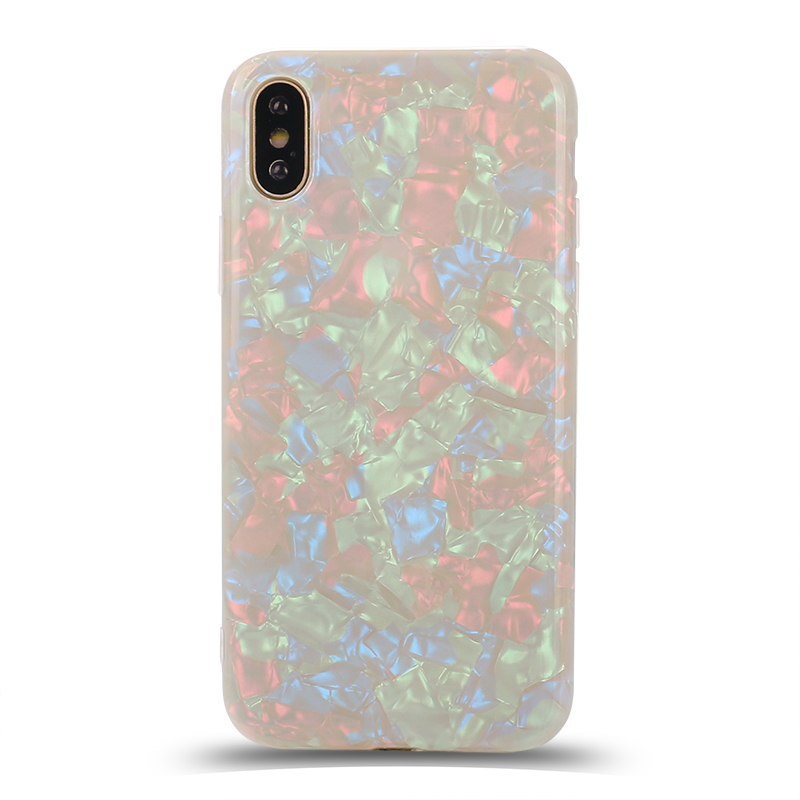 iPHONE Xr 6.1in IMD Dream Marble Fashion Case (Rainbow White)